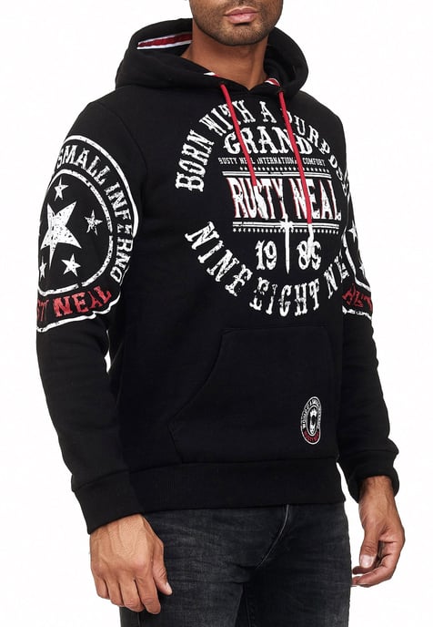 Streetwear trui met capuchon en prints - Image 4