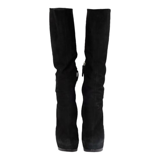 Zwarte Suède Boots met Dierenprint Hakken - '20s - Image 3