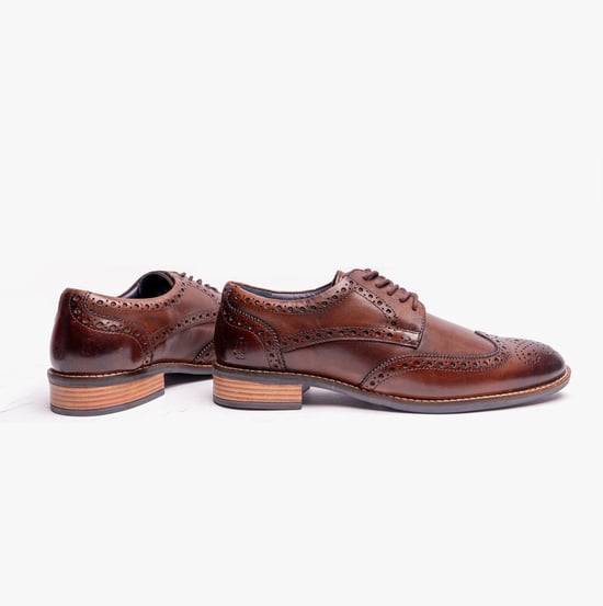 Hush Puppies Dustin Heren Brogue Schoenen Chocolade - Image 3