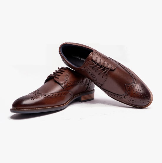 Hush Puppies Dustin Heren Brogue Schoenen Chocolade - Image 4