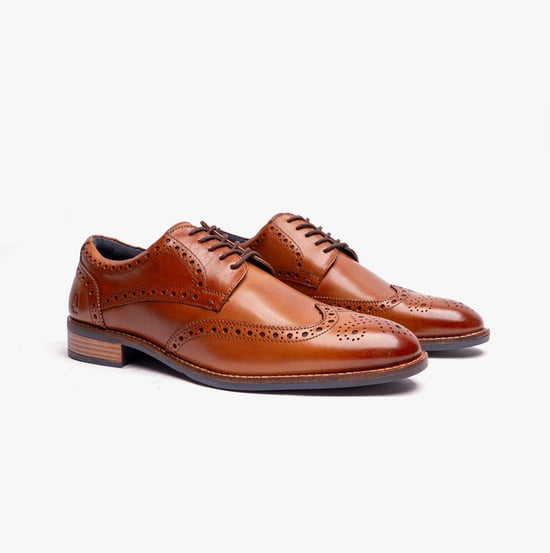 Hush Puppies Dustin Heren Brogue Schoenen Tan - Image 3