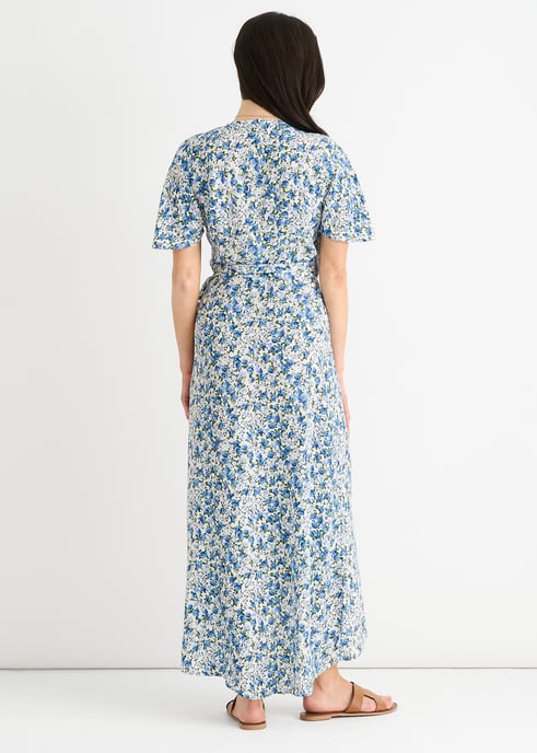 Midi-jurk met blauwe bloemen - Image 4