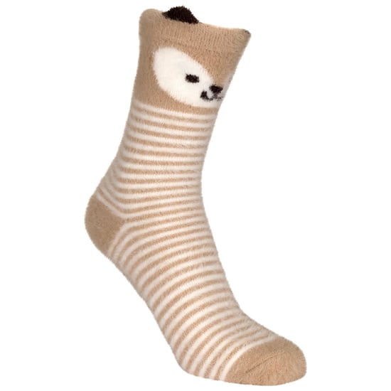 Trespass Sokken met dierengezicht voor kinderen/Kinderen (Beige) - Image 1