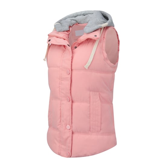 Dames gewatteerde gilet met capuchon Casual vest Dikke bodywarmer Outdoor roze - Image 3