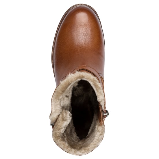 Tamaris Dames Winter Cognac Bruine Leren Gesp Rits Biker Enkellaarsjes - Image 5
