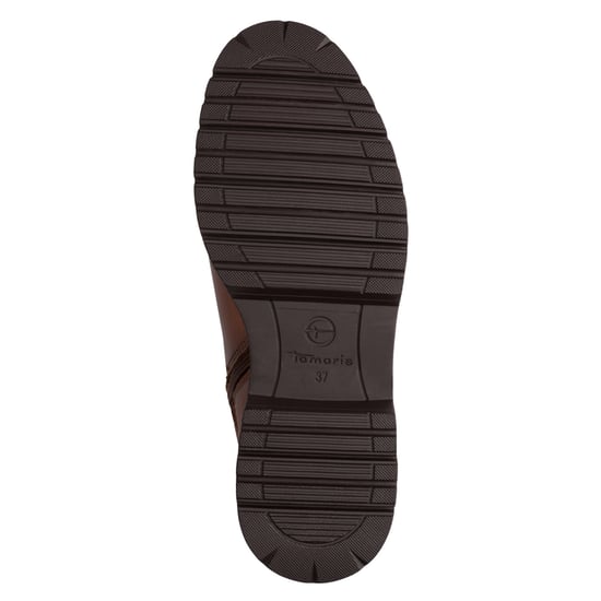 Tamaris Dames Winter Cognac Bruine Leren Gesp Rits Biker Enkellaarsjes - Image 6