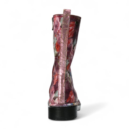 Laura Vita Incaso-18 Burgundy Floral Dames Gothic Victoriaanse Leren Hoge Laarzen - Image 6