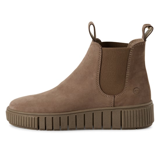 Tamaris Dames Taupe Bruine Leren Chelsea Enkellaarsjes - Image 4