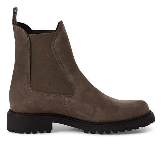 Tamaris Dames Taupe Bruine Leren Klassieke Hoge Chelsea Enkellaarsjes - Image 1
