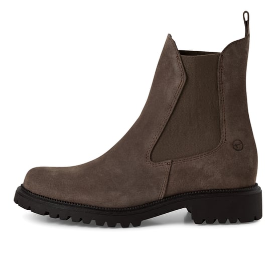Tamaris Dames Taupe Bruine Leren Klassieke Hoge Chelsea Enkellaarsjes - Image 4