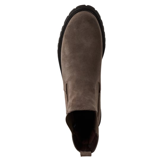 Tamaris Dames Taupe Bruine Leren Klassieke Hoge Chelsea Enkellaarsjes - Image 5