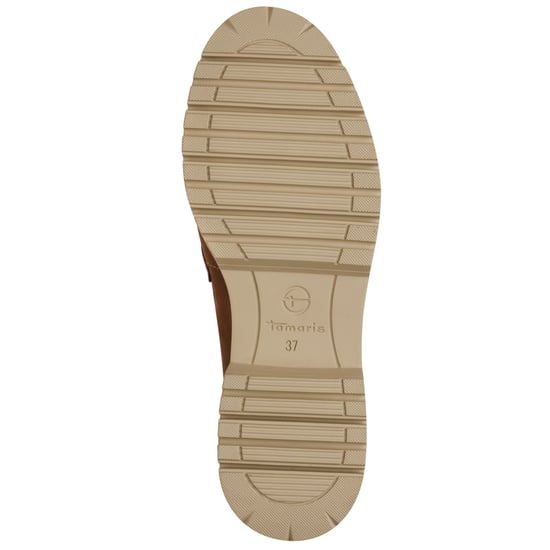 Tamaris Dames Cognac Tan Bruine Leren Loafers Slip-On Platform Schoenen - Image 6