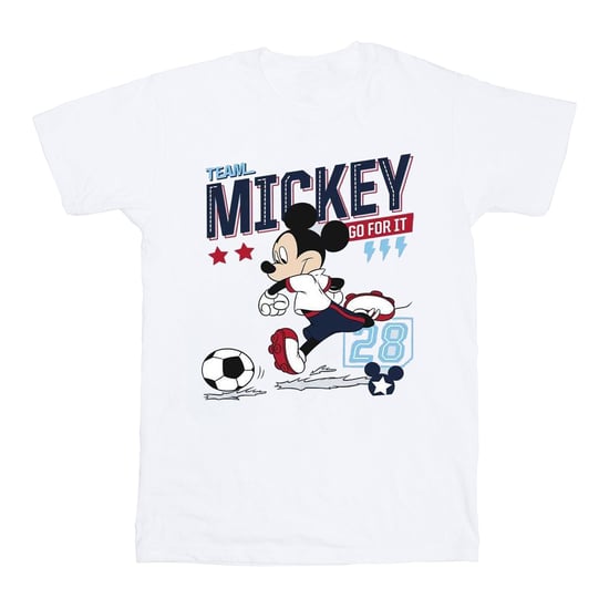 Disney Jongens Mickey Mouse Team Mickey Voetbal T-shirt (Wit) - Image 1