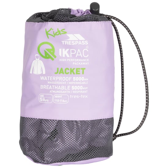 Trespass Kinder/Kinder Qikpac Packaway Jas (Gelsomino) - Image 3