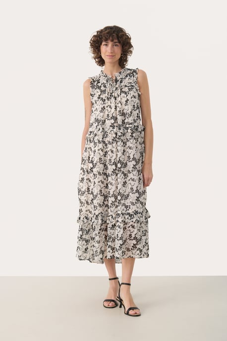 Jurk Regular fit black offwhite - Image 1