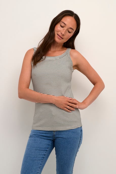 Jersey top Tight fit Chalk/Black stripe white black - Image 2