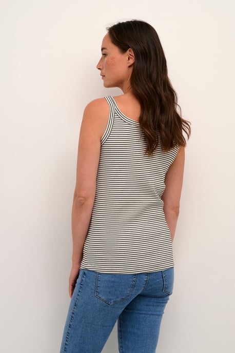 Jersey top Tight fit Chalk/Black stripe white black - Image 3