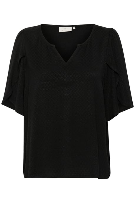 Blouse met korte mouwen Loose fit Black - Image 4