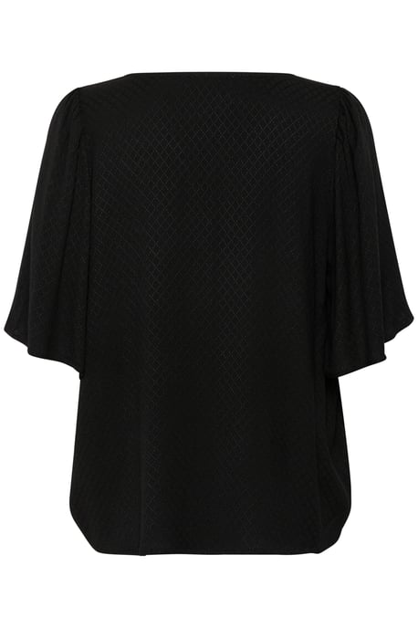 Blouse met korte mouwen Loose fit Black - Image 5