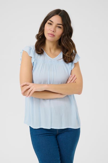 Blouse met korte mouwen Regular fit Windsurfer light blue - Image 3
