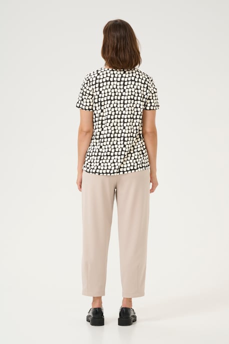 Blouse met korte mouwen Regular fit Black_Sand Graphic Dot black - Image 2