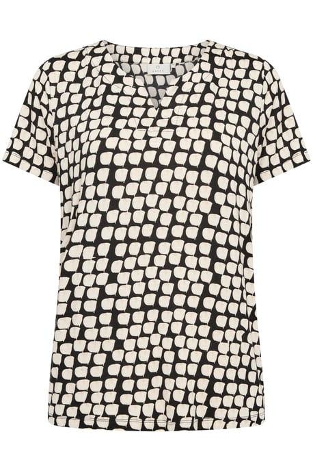 Blouse met korte mouwen Regular fit Black_Sand Graphic Dot black - Image 4