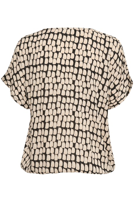 Blouse met korte mouwen Relaxed fit Black_Sand Graphic Dot black - Image 5