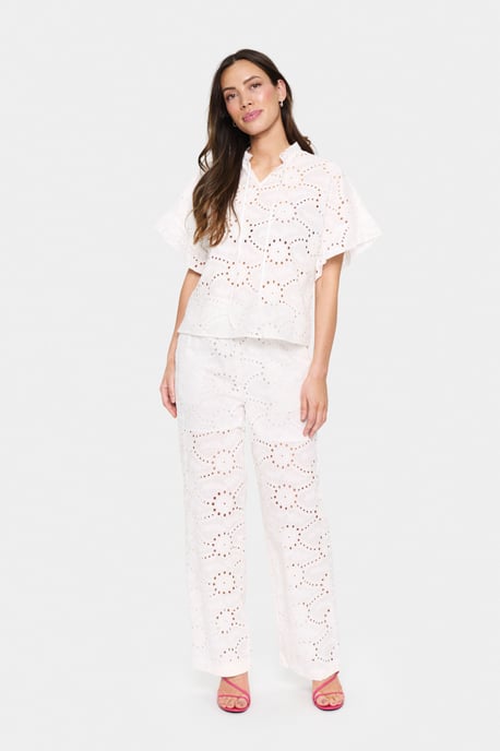 Blouse met korte mouwen Loose fit Ice white - Image 1