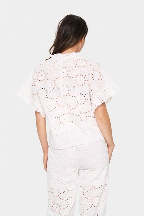 Blouse met korte mouwen Loose fit Ice white - Image 3