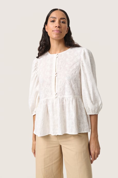 Blouse met korte mouwen Loose fit Broken White - Image 2