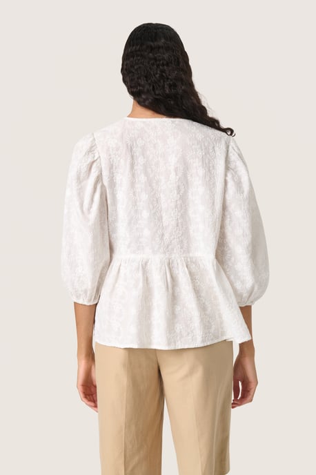 Blouse met korte mouwen Loose fit Broken White - Image 3