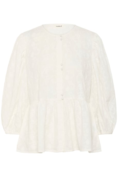 Blouse met korte mouwen Loose fit Broken White - Image 4