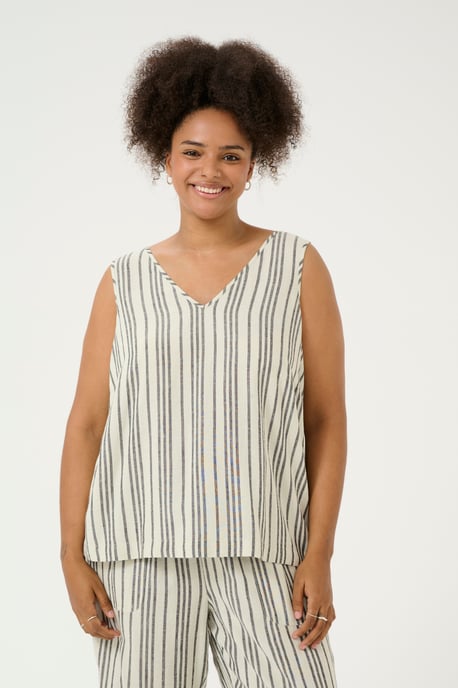 Mouwloos shirt Regular fit Moonstruck / Black Stripe - Image 3