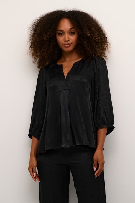 Blouse met korte mouwen A-shape Meteorite black - Image 3