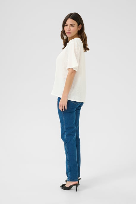 Blouse met korte mouwen Regular fit Chalk white - Image 2