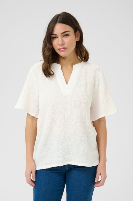 Blouse met korte mouwen Regular fit Chalk white - Image 3
