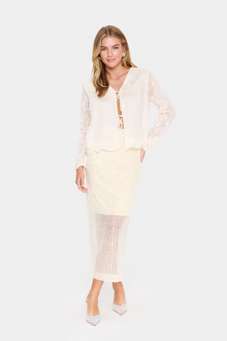 Blouse met korte mouwen A-shape Ice white - Image 1
