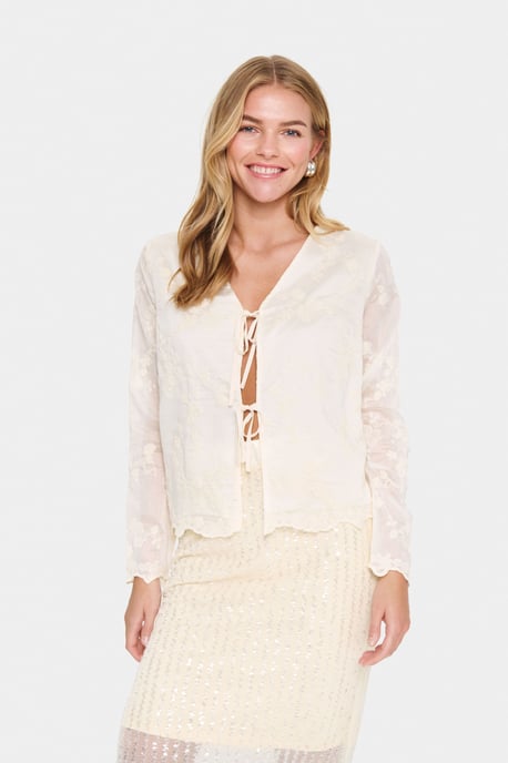Blouse met korte mouwen A-shape Ice white - Image 2