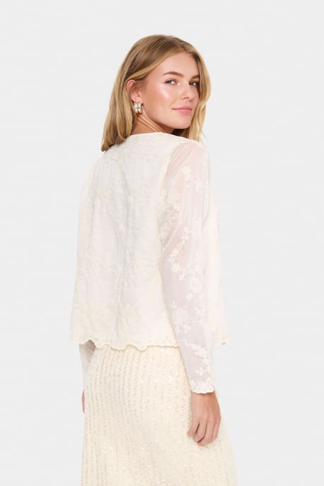 Blouse met korte mouwen A-shape Ice white - Image 3