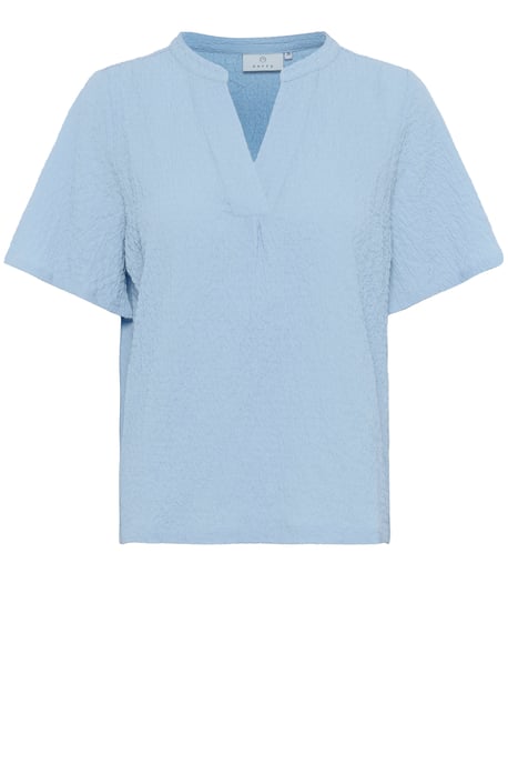 Blouse met korte mouwen Regular fit Soft Chambray light blue - Image 4