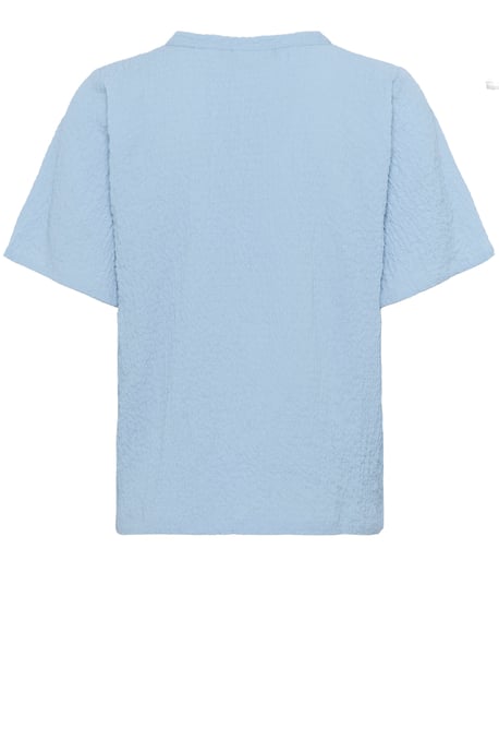 Blouse met korte mouwen Regular fit Soft Chambray light blue - Image 5