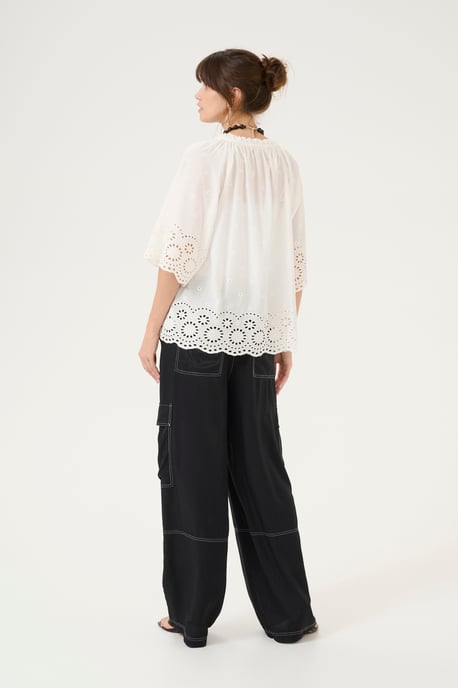 Blouse met korte mouwen Relaxed fit Spring Gardenia white - Image 2