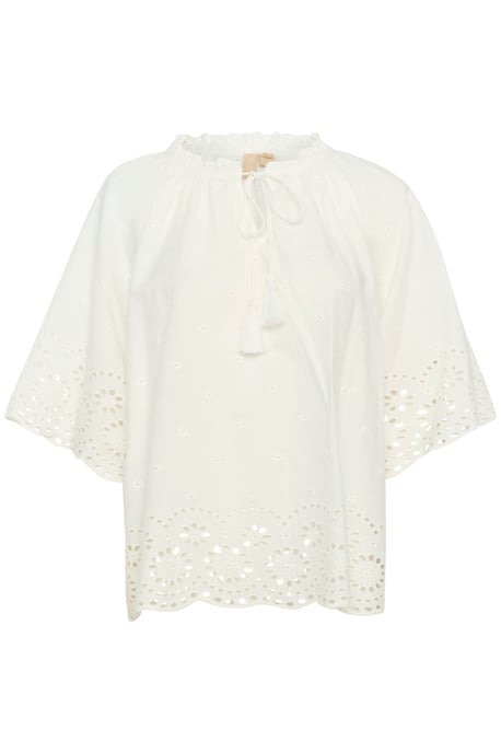 Blouse met korte mouwen Relaxed fit Spring Gardenia white - Image 4