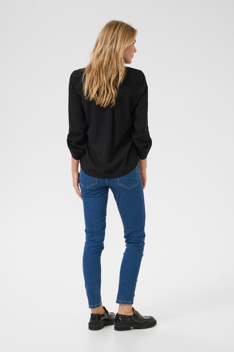 Blouse met korte mouwen Regular fit Black Deep - Image 2