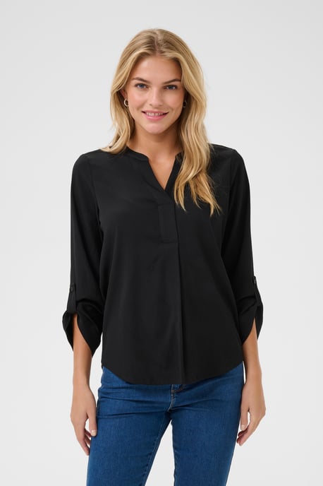 Blouse met korte mouwen Regular fit Black Deep - Image 3