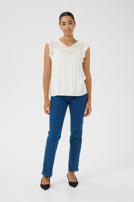 Blouse met korte mouwen Regular fit Chalk white - Image 2