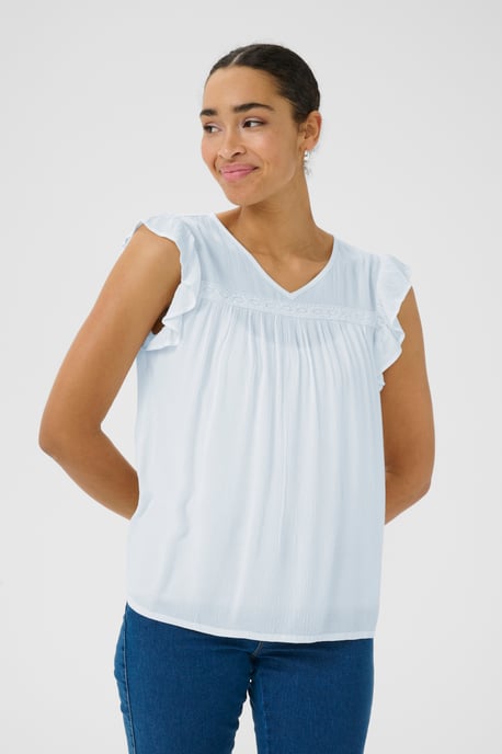 Blouse met korte mouwen Regular fit Chalk white - Image 5