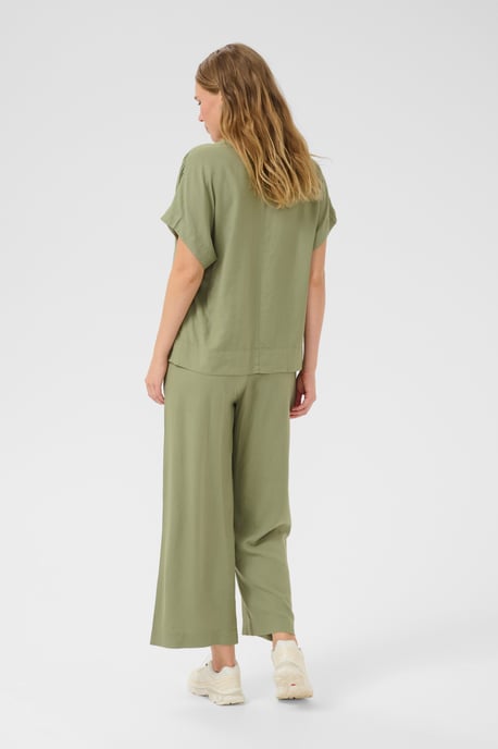 Blouse met korte mouwen Loose fit Oil Green - Image 2