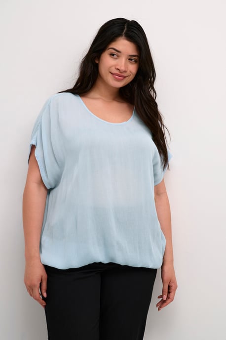 Blouse met korte mouwen Loose fit Celestial Blue light blue - Image 3