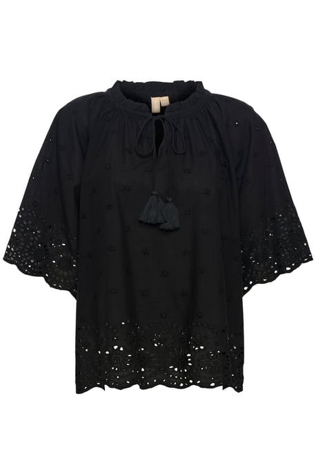 Blouse met korte mouwen Relaxed fit Black - Image 4